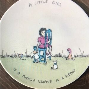 FLAVIA WEEDN DECORATIVE PLATE 'A LITTLE GIRL IS A MIRACLE WRAPPED IN A RIBBON’